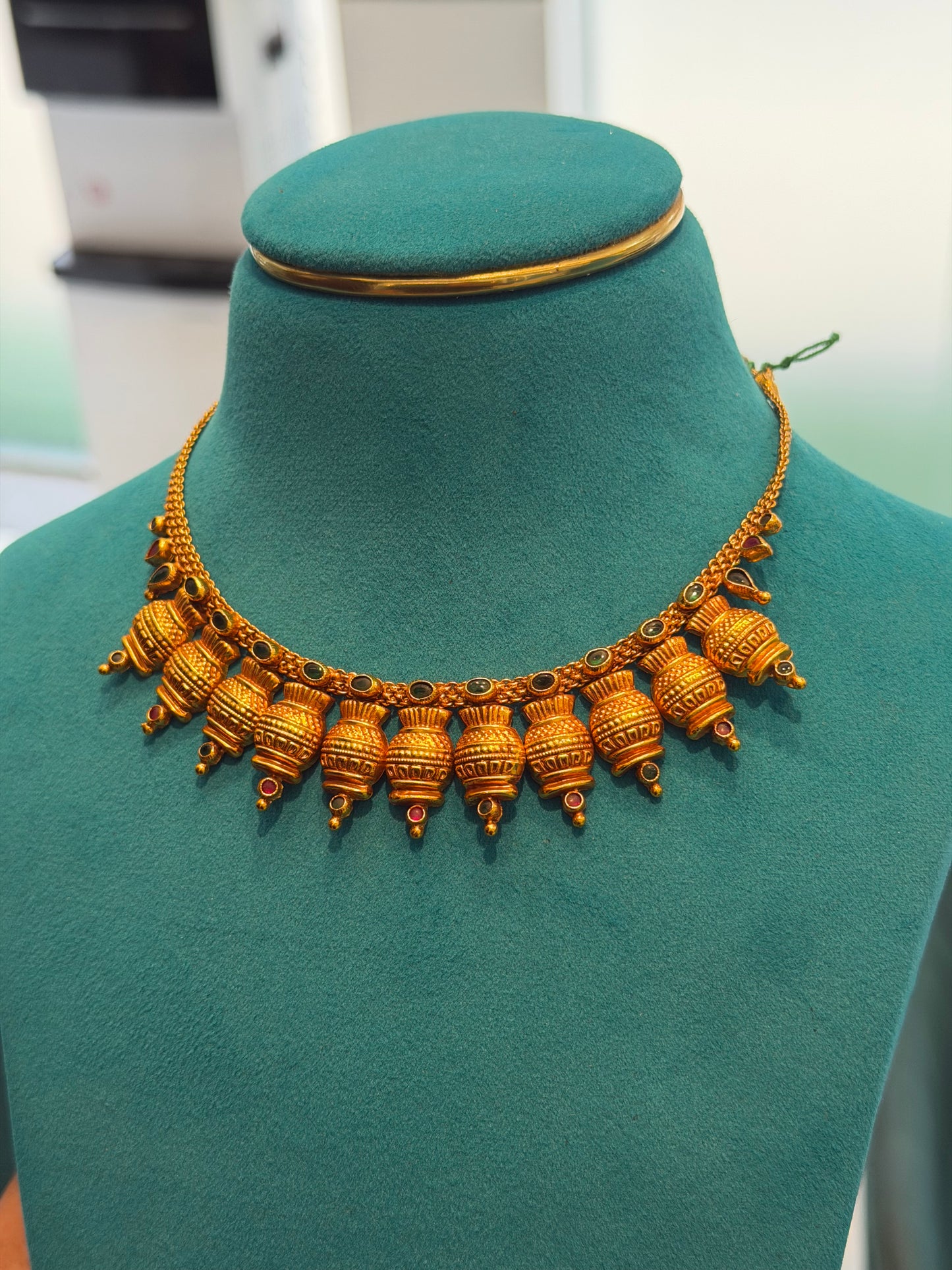 Short Necklace 92.5 Silver Gold Polish (9781)