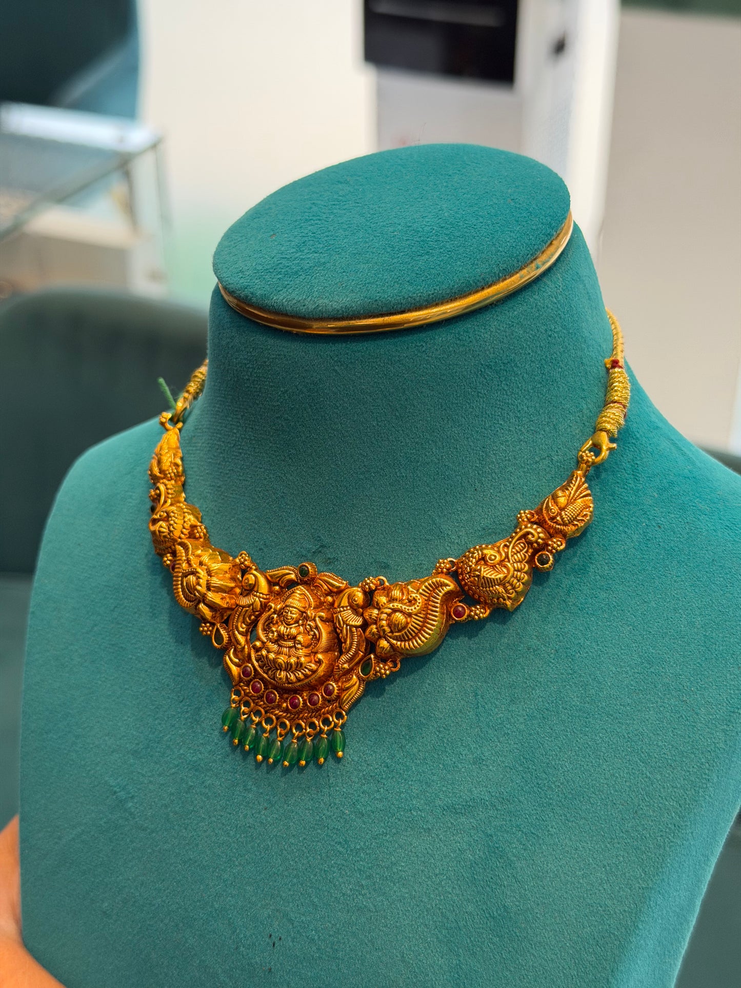 Short Necklace 92.5 Silver Gold Polish (9778)
