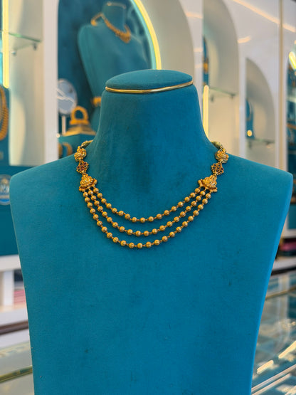 Beads Chain Fancy in 92.5 Silver Gold Polished(6776)