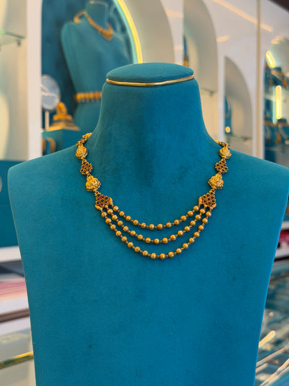 Beads Chain Fancy in 92.5 Silver Gold Polished(6775)