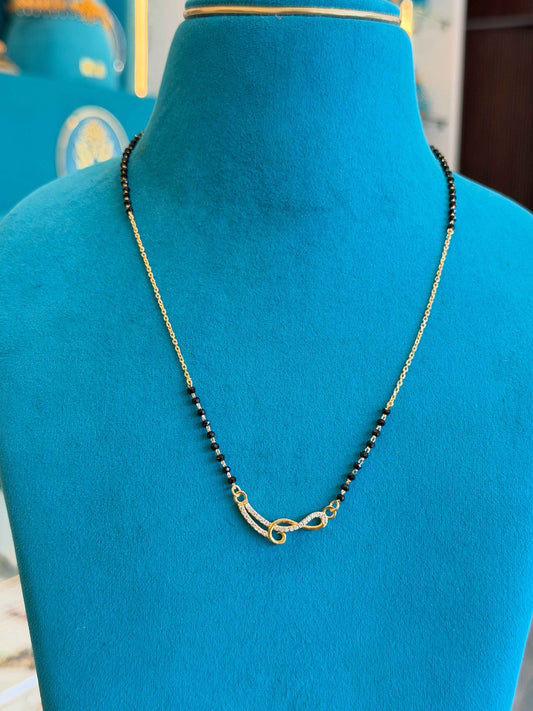 MANGALYA / MANGALSUTAR FANCY CHAIN 92.5 SILVER GOLD POLISHED (4575)