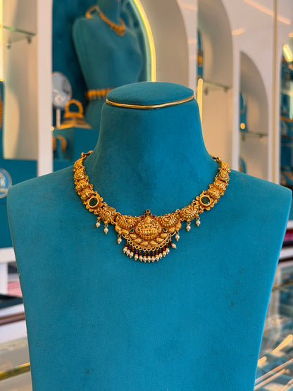 Short Necklace in 92.5 Silver Gold Polish (9814)