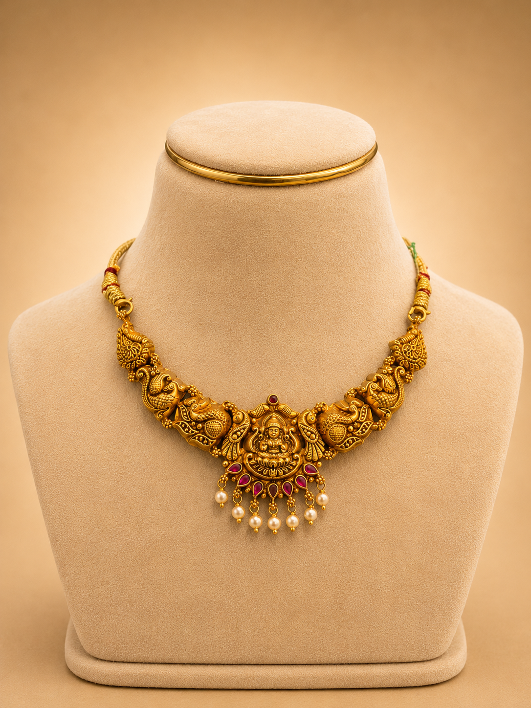 Short Necklace 92.5 Silver Gold Polish (9770)