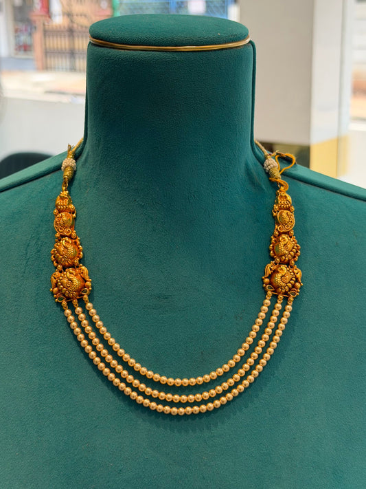 Beads Chain in 92.5 Silver Gold Polished (6732)
