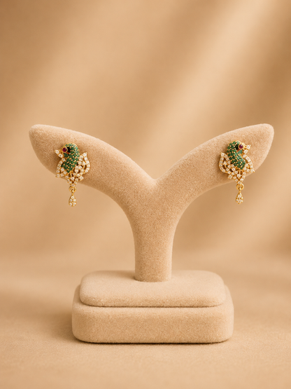 EARINGS/TOPS 92.5 SILVER GOLD POLISHED (1018)