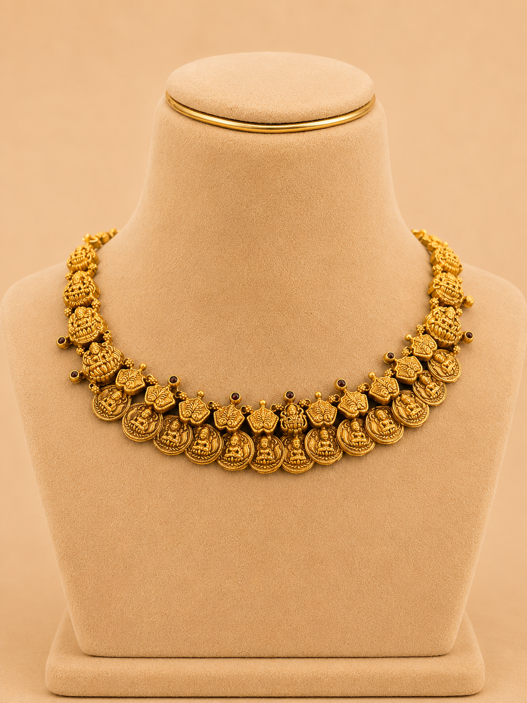 Short Necklace 92.5 Silver Gold Polish Fancy (9792)