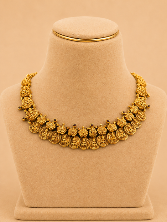Short Necklace 92.5 Silver Gold Polish Fancy (9792)