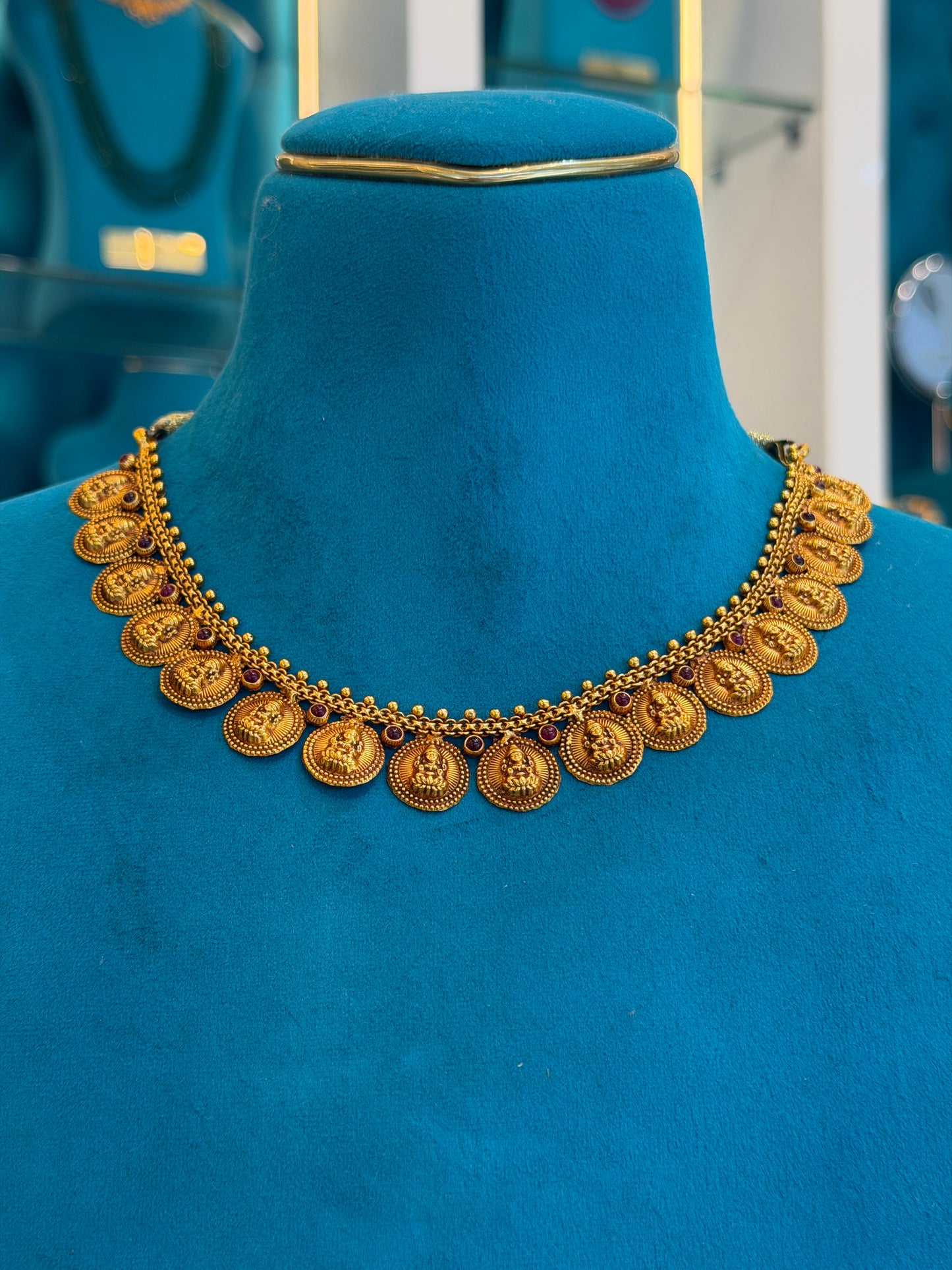 Short Kaas Necklace in 92.5 Silver Gold Polish
(9795)