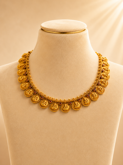 Short Kaas Necklace in 92.5 Silver Gold Polish
(9795)