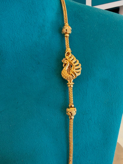 MOP MANGALYA / MANGALSUTAR CHAIN 92.5 SILVER GOLD POLISHED (4566)