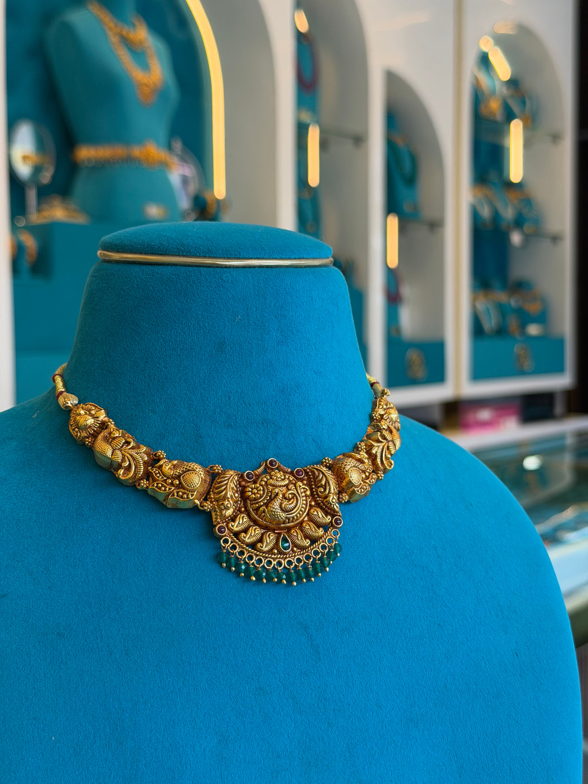 Short Necklace in 92.5 Silver Gold Polish (9801)