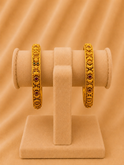 BANGLE 92.5 SILVER GOLD POLISHED (2667)