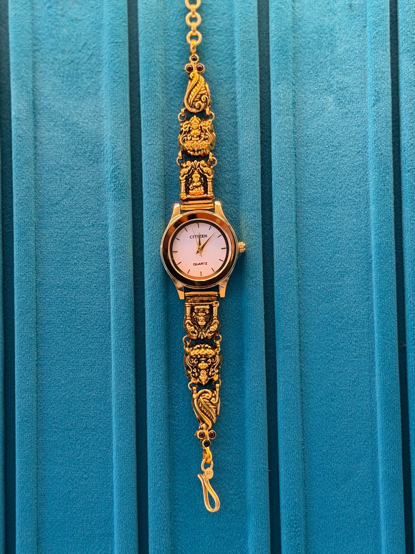 Gold Polished 925 Silver Antique Watch for Women (3731)