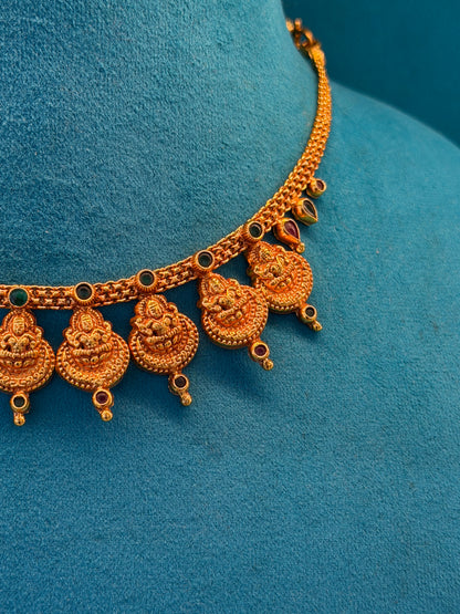 Short Necklace in 92.5 Silver Gold Polish (9796)