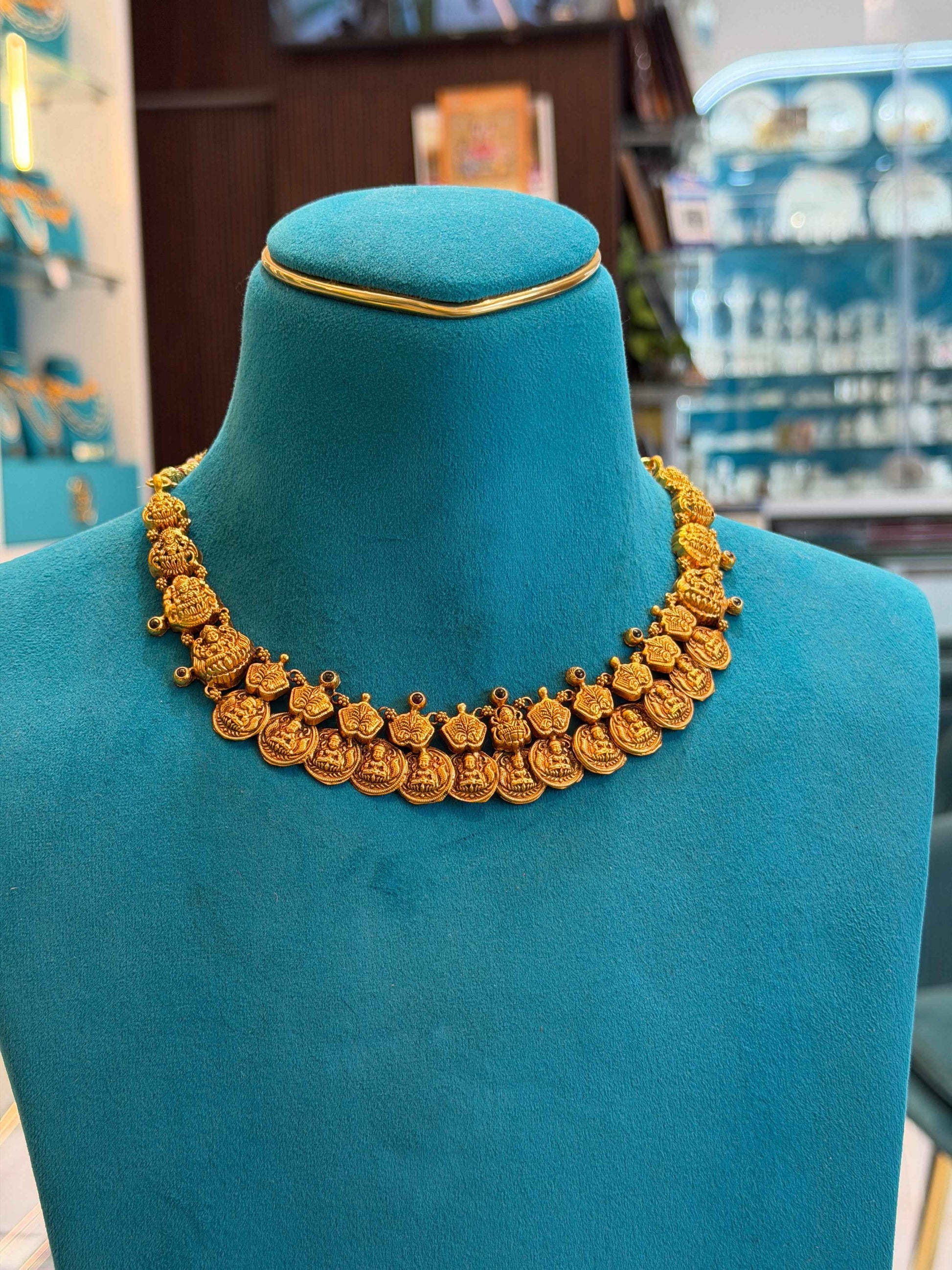 Short Necklace 92.5 Silver Gold Polish Fancy (9792)