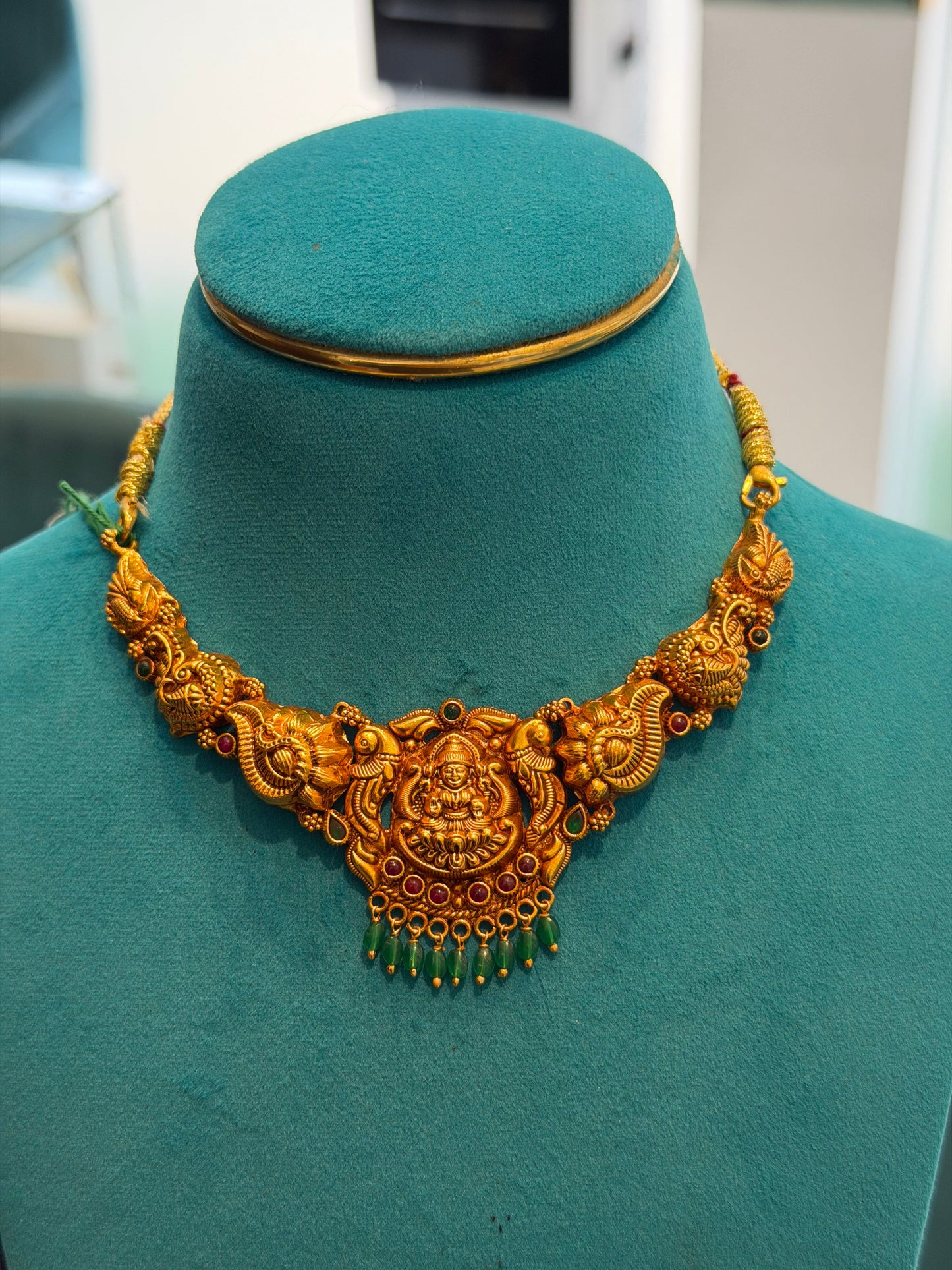 Short Necklace 92.5 Silver Gold Polish (9778)