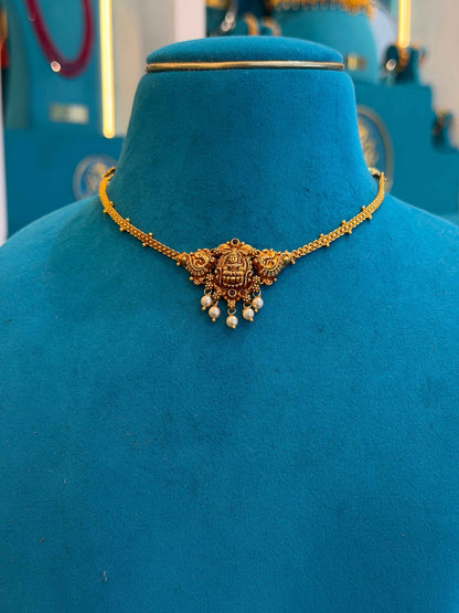 Short Necklace 92.5 Silver Gold Polish (9787)
