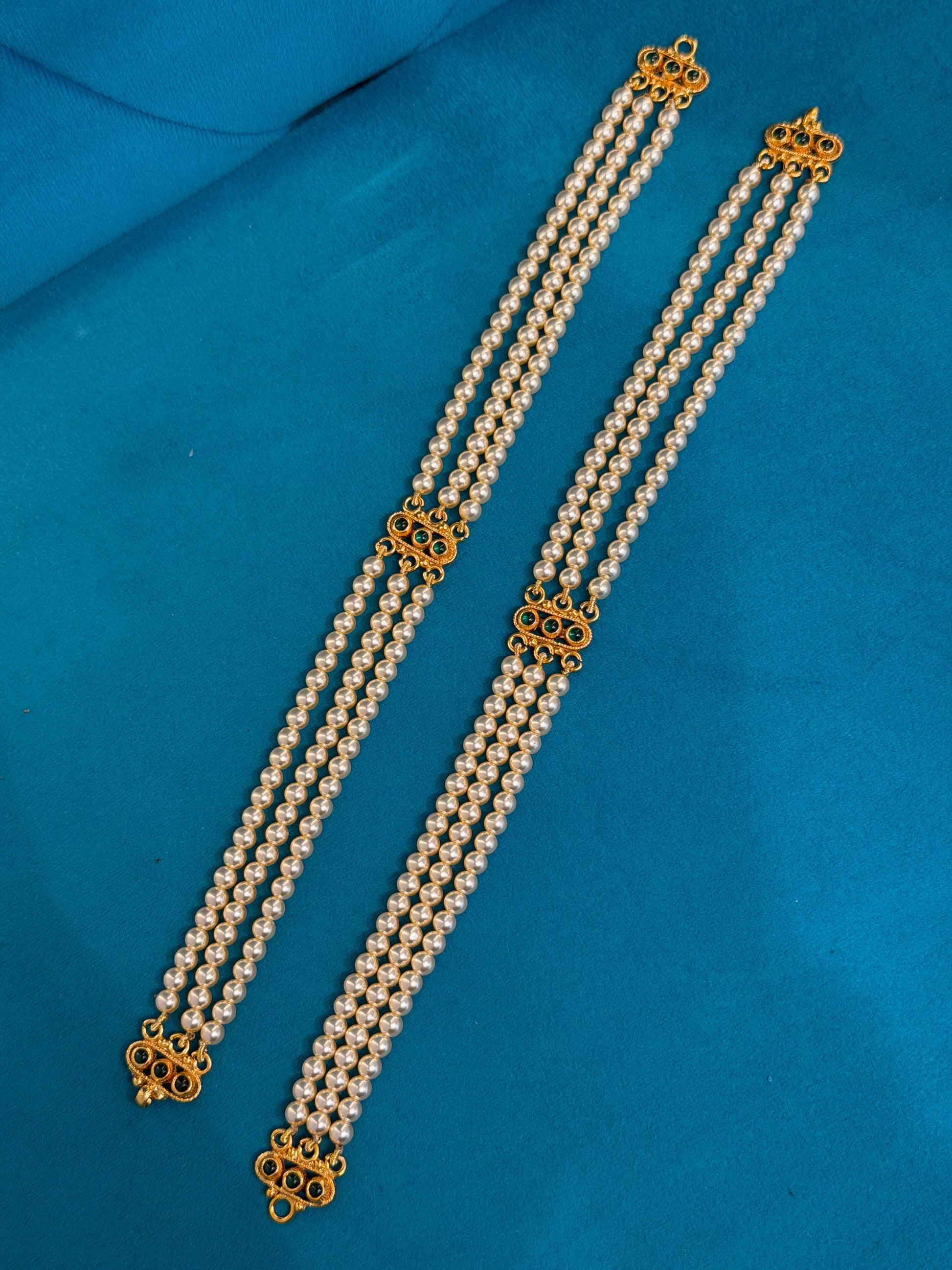 Beads Chain Without Pendant in 92.5 Silver Gold Polished (6738)