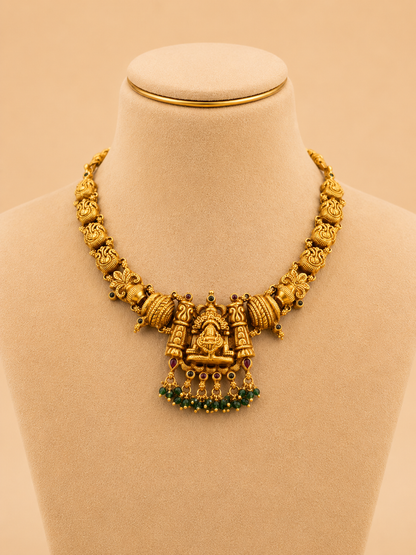 Short Necklace 92.5 Silver Gold Polish Fancy (9791)