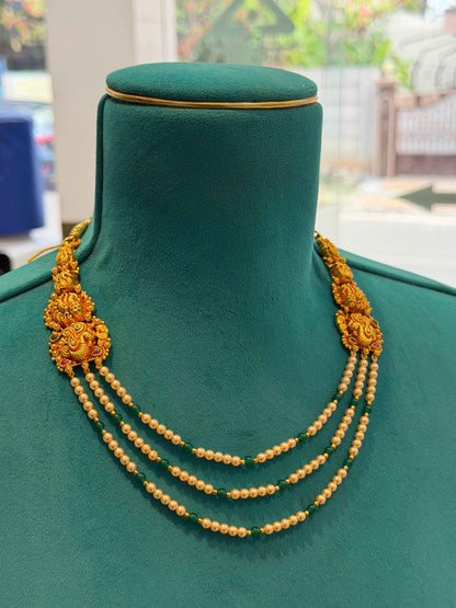 Beads Chain in 92.5 Silver Gold Polished (6731)