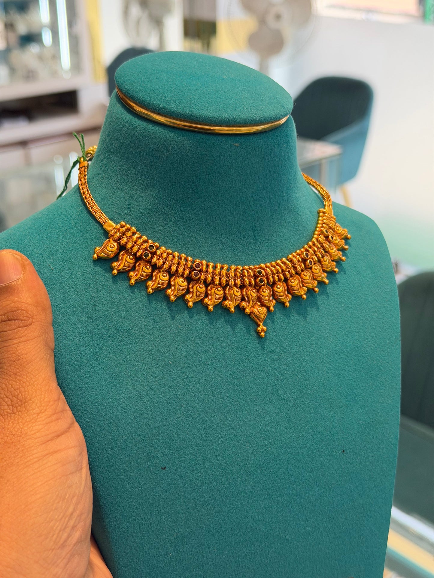 Short Necklace 92.5 Silver Gold Polish (97783)