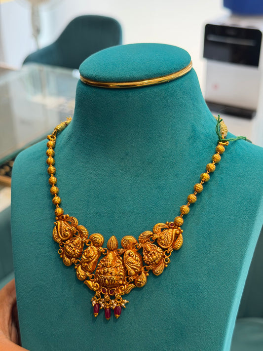 Short Necklace 92.5 Silver Gold Polish (9775)