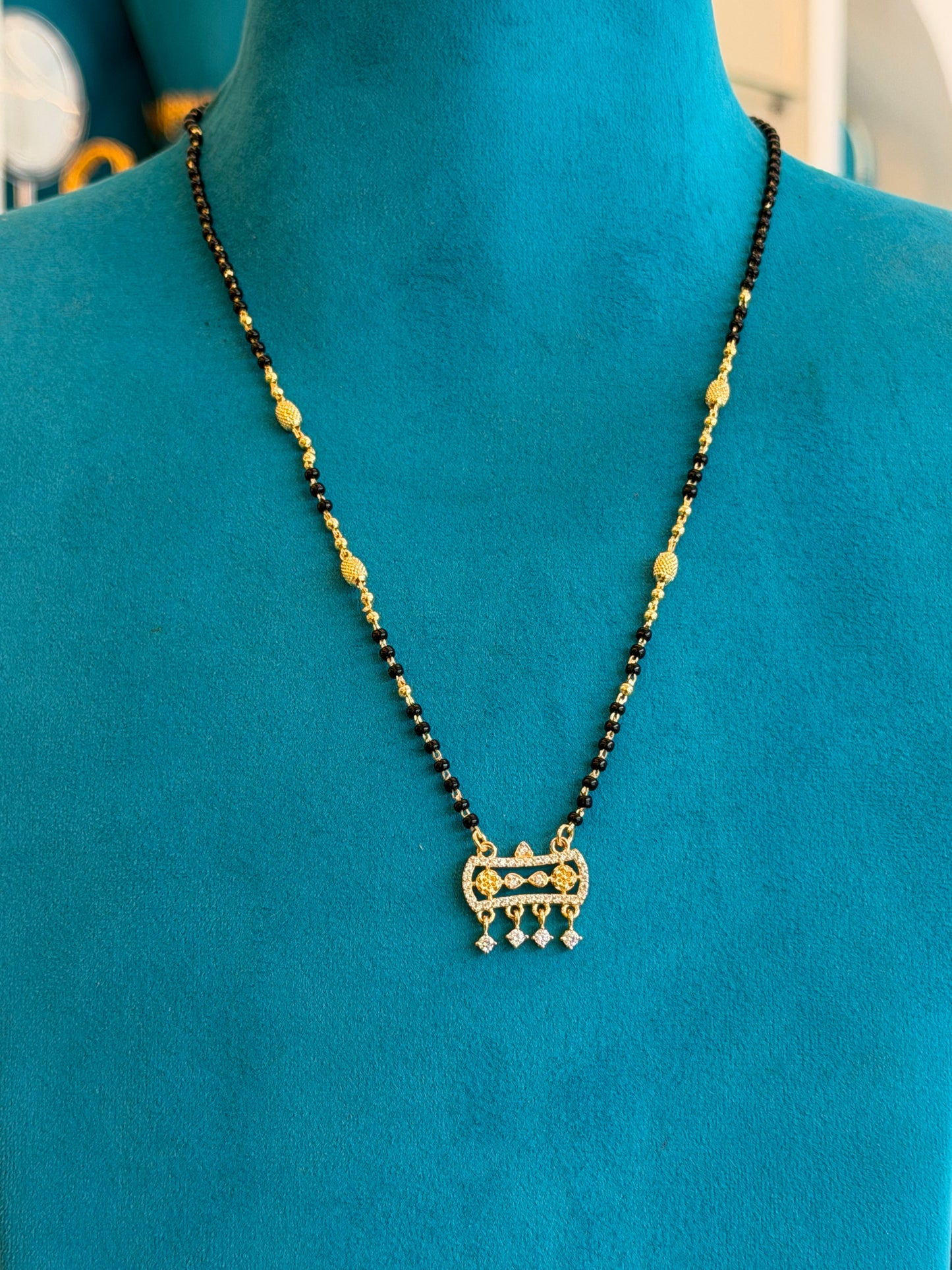 MANGALYA / MANGALSUTAR FANCY CHAIN 92.5 SILVER GOLD POLISHED (4586)