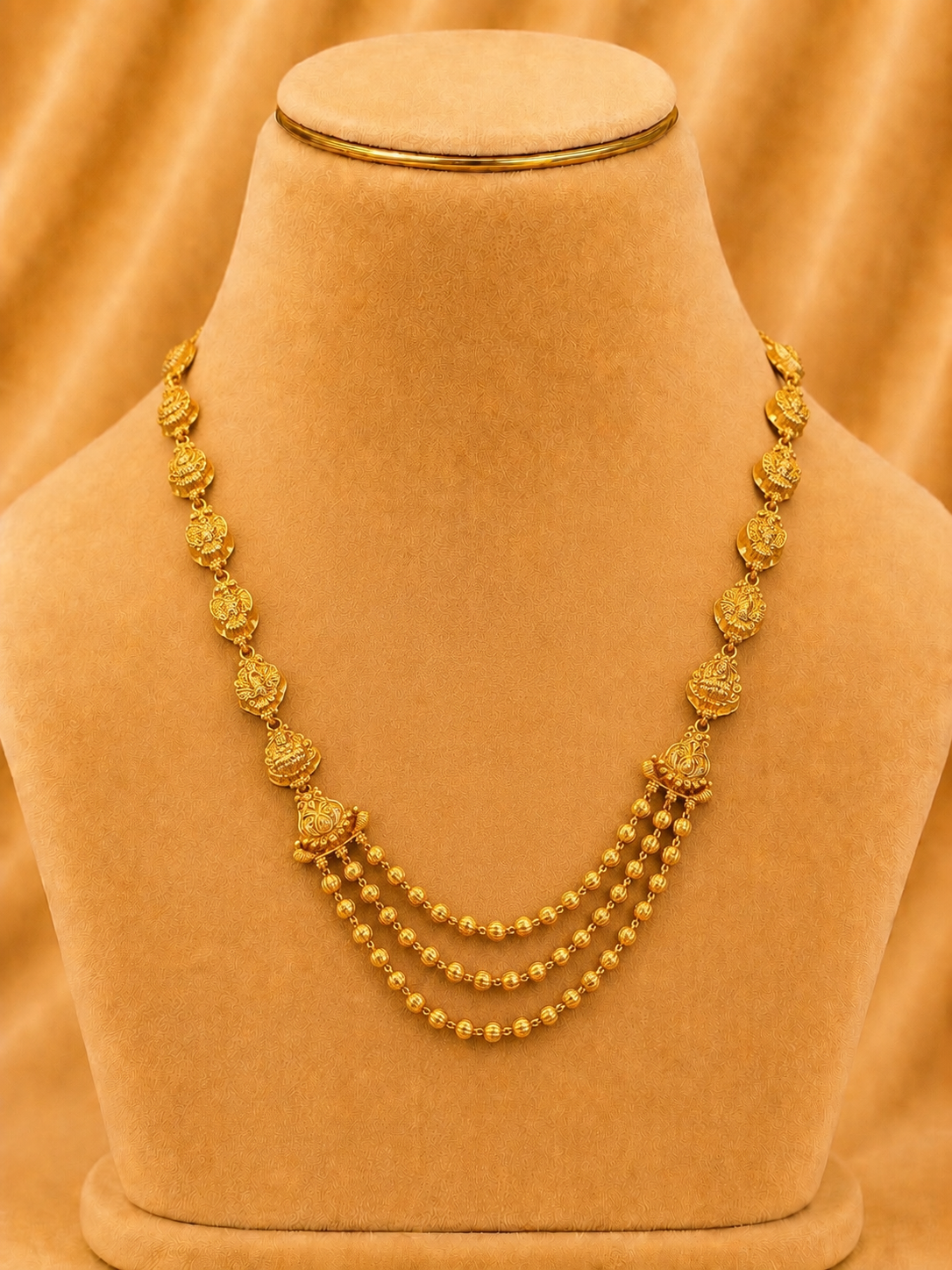 Beads Chain Fancy in 92.5 Silver Gold Polished(6780)
