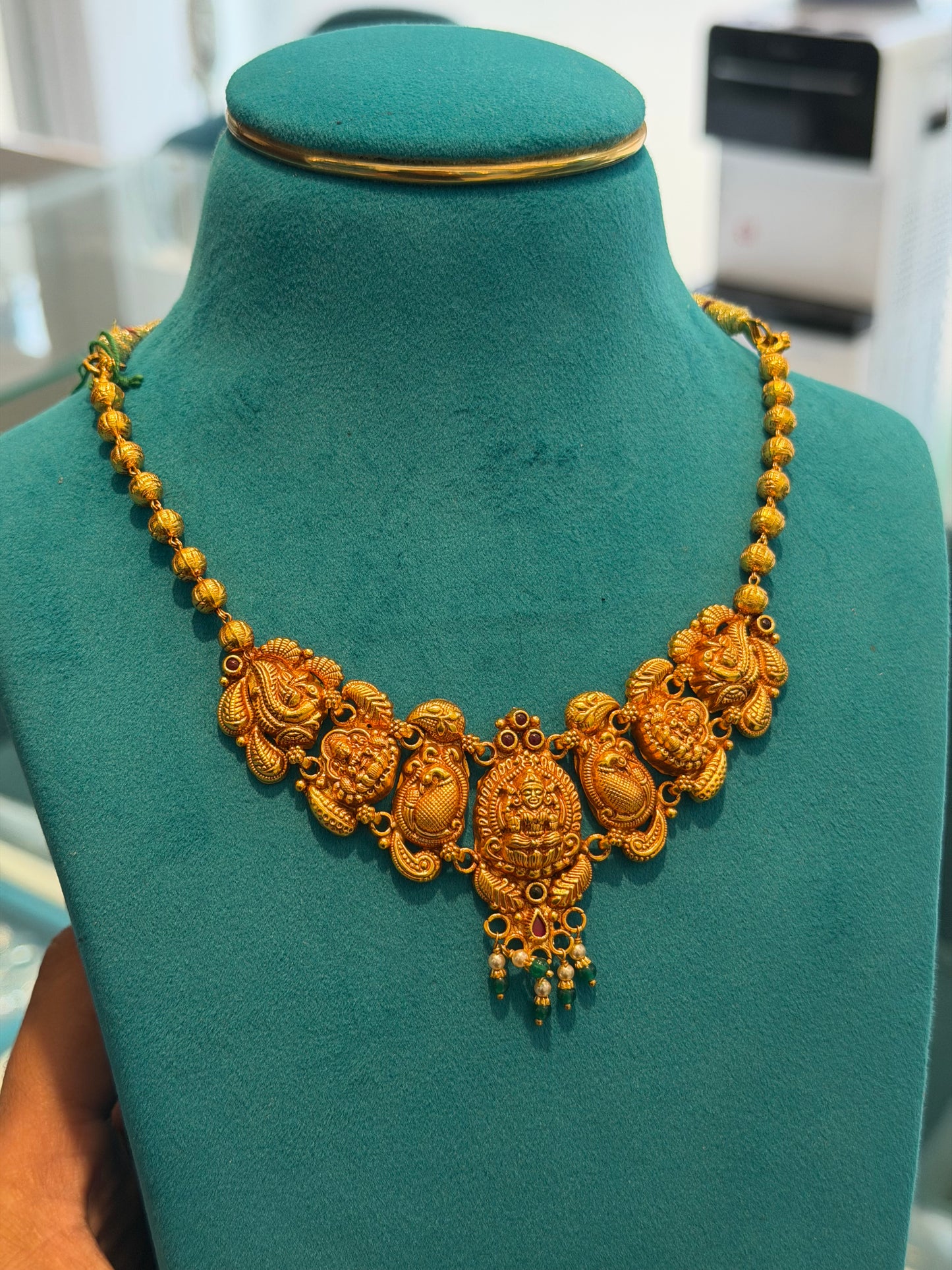 Short Necklace 92.5 Silver Gold Polish (9780)