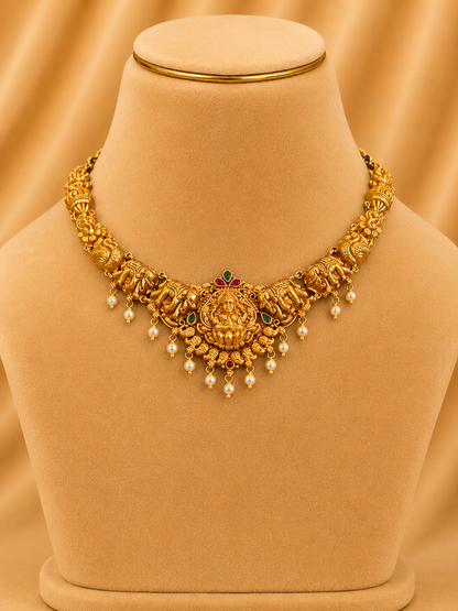 Short Necklace in 92.5 Silver Gold Polish (9820)