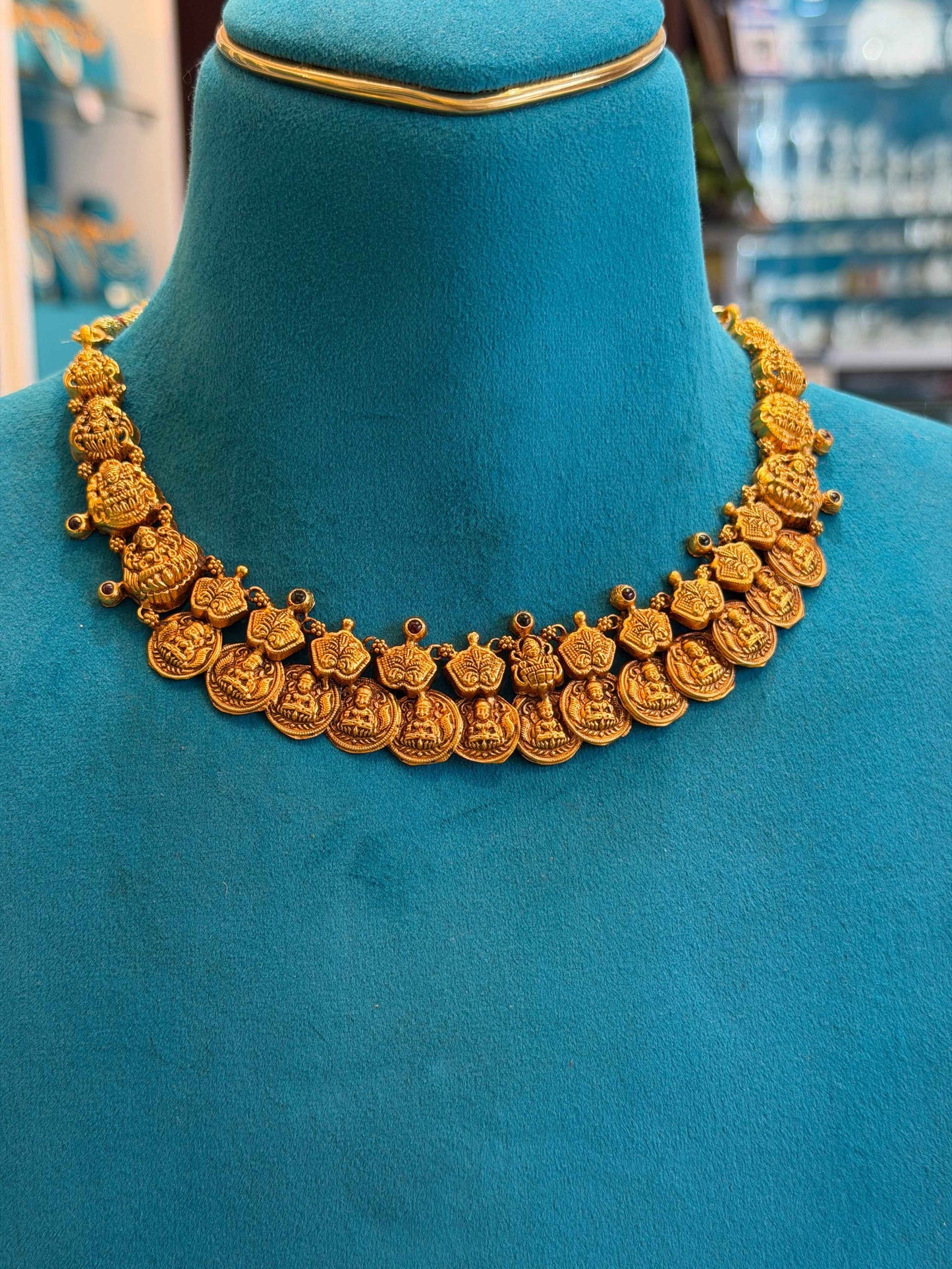Short Necklace 92.5 Silver Gold Polish Fancy (9792)