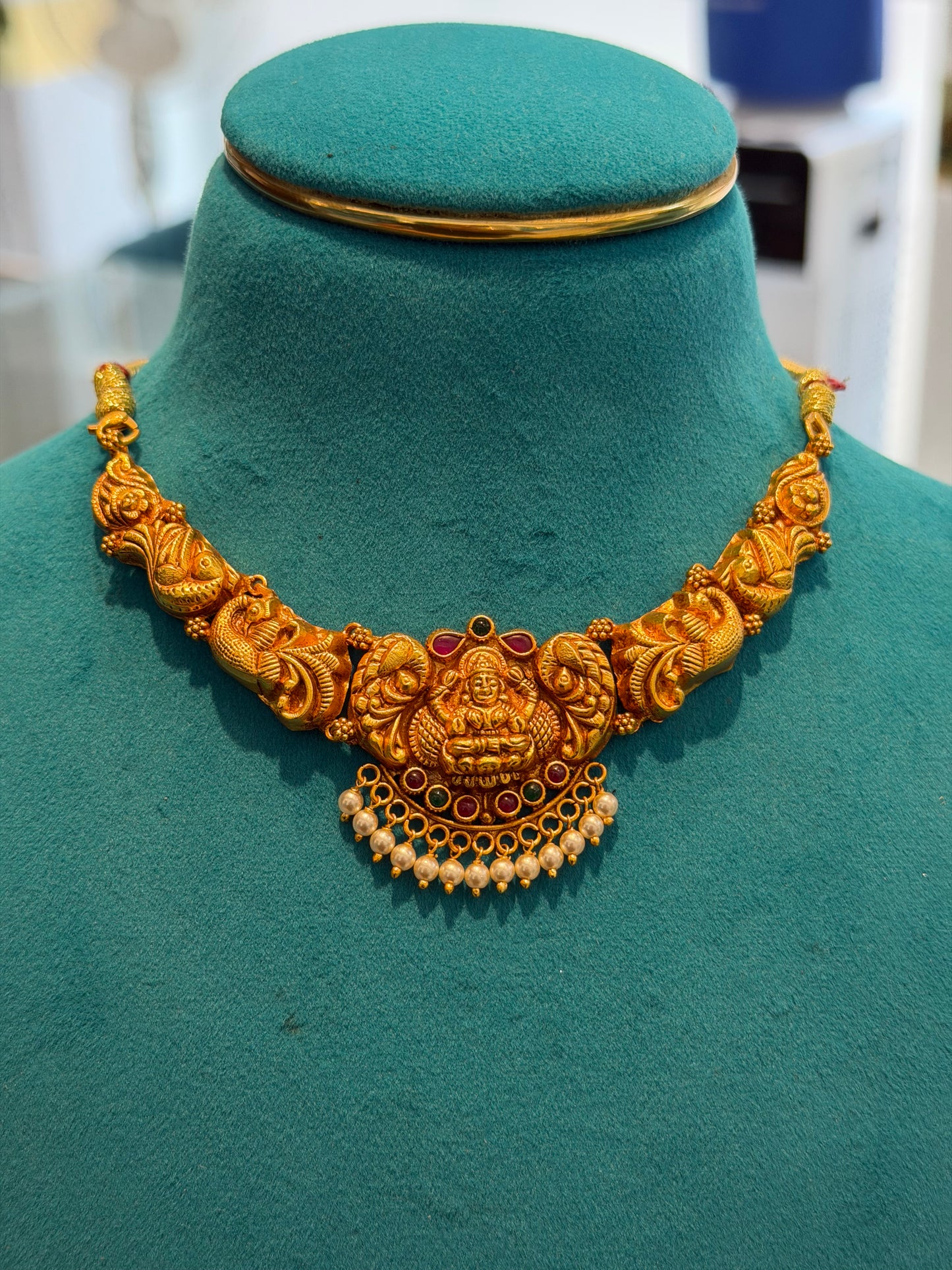 Short Necklace 92.5 Silver Gold Polish (9779)