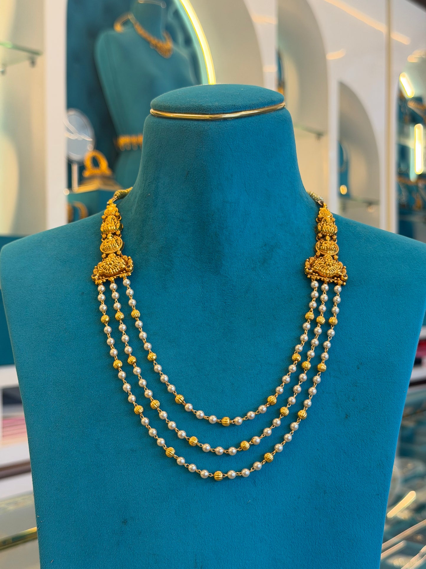 Beads Chain Fancy in 92.5 Silver Gold Polished(6773)