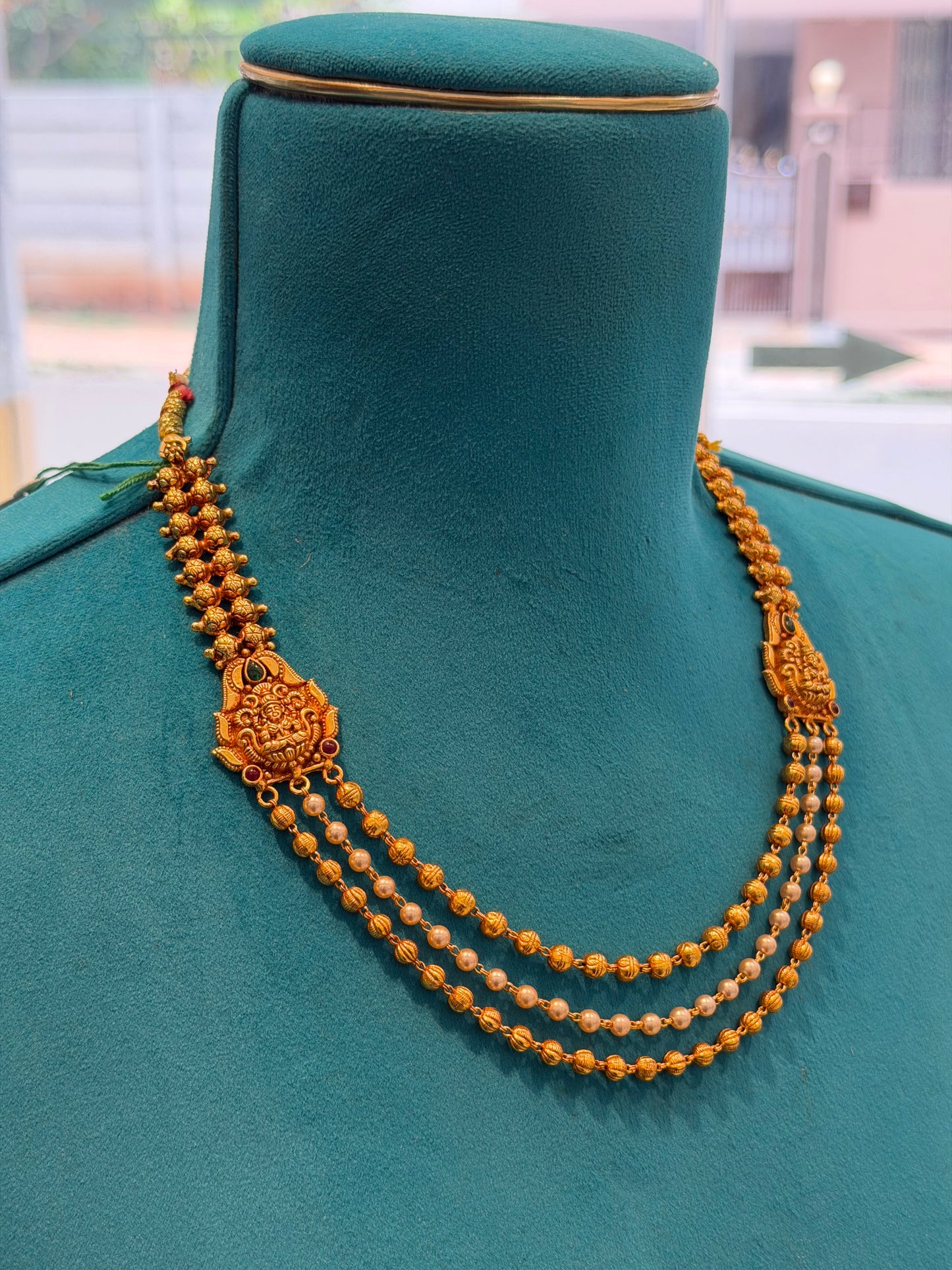 Beads Chain in 92.5 Silver Gold Polished (6733)