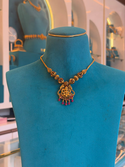Short Necklace in 92.5 Silver Gold Polish (9844)