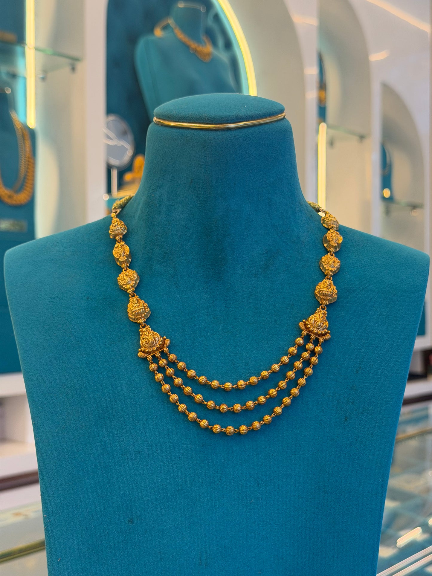 Beads Chain Fancy in 92.5 Silver Gold Polished(6780)