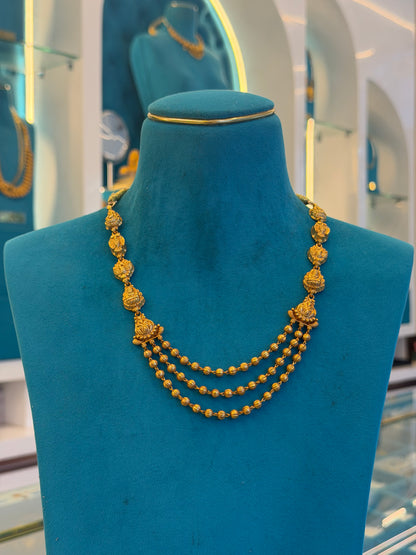 Beads Chain Fancy in 92.5 Silver Gold Polished(6780)