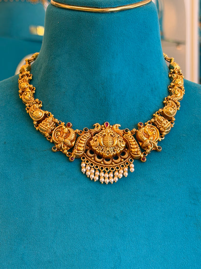 Short Necklace in 92.5 Silver Gold Polish (9830)