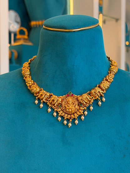 Short Necklace in 92.5 Silver Gold Polish (9820)