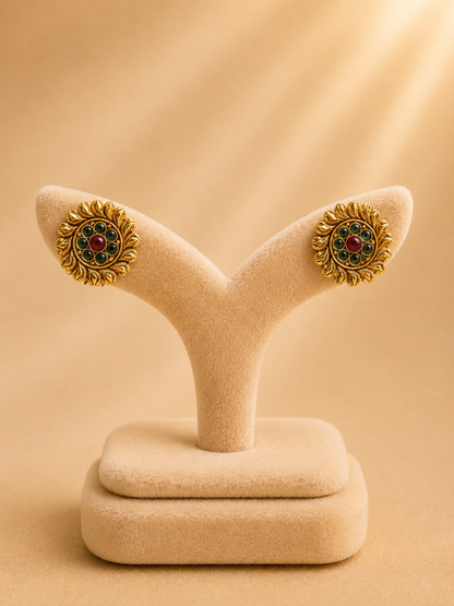 EARINGS/TOPS 92.5 SILVER GOLD POLISHED (1040)
