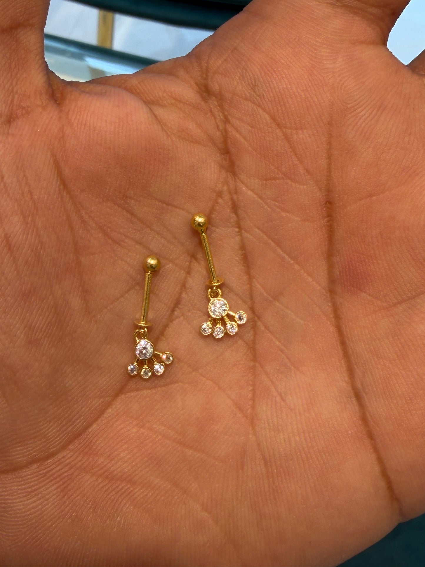 Bugadi Earrings 92.5 Silver Gold Polished (3725)