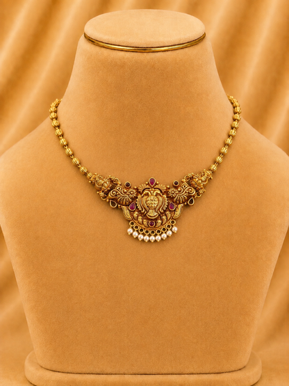 Short Necklace in 92.5 Silver Gold Polish (9846)