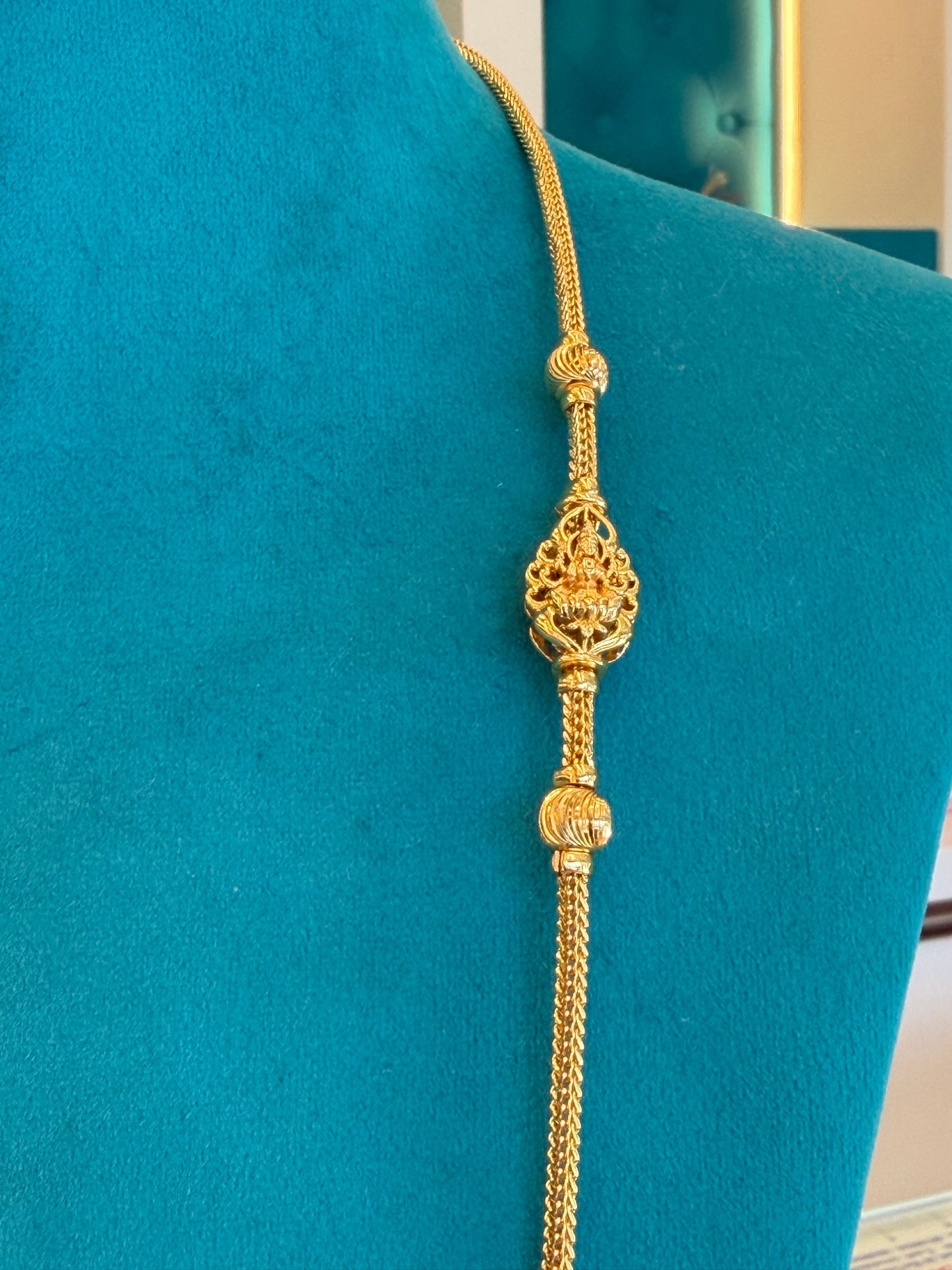 MOP MANGALYA / MANGALSUTAR CHAIN 92.5 SILVER GOLD POLISHED (4568)