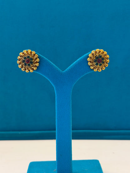 EARINGS/TOPS 92.5 SILVER GOLD POLISHED (1040)