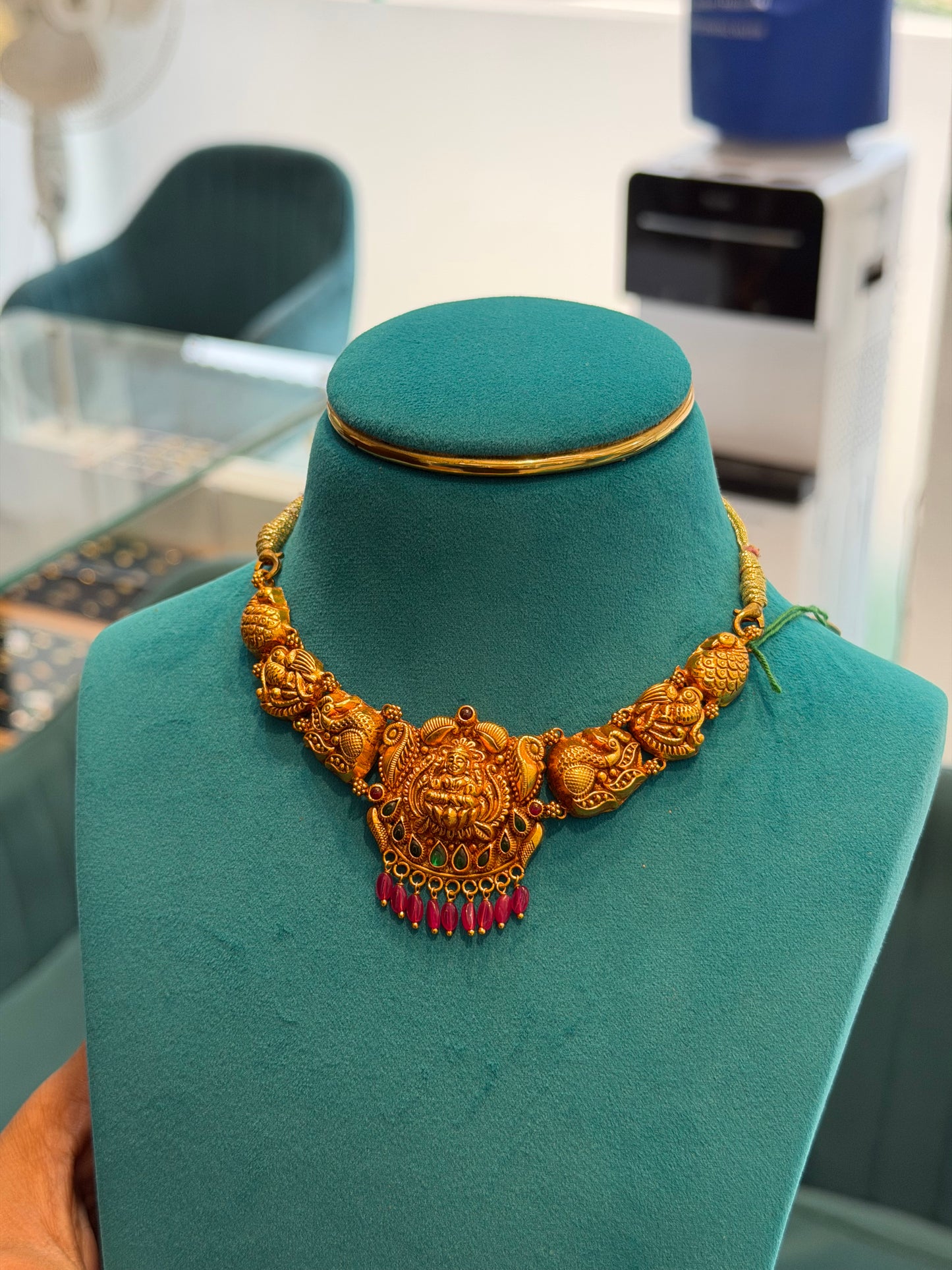 Short Necklace 92.5 Silver Gold Polish (9776)