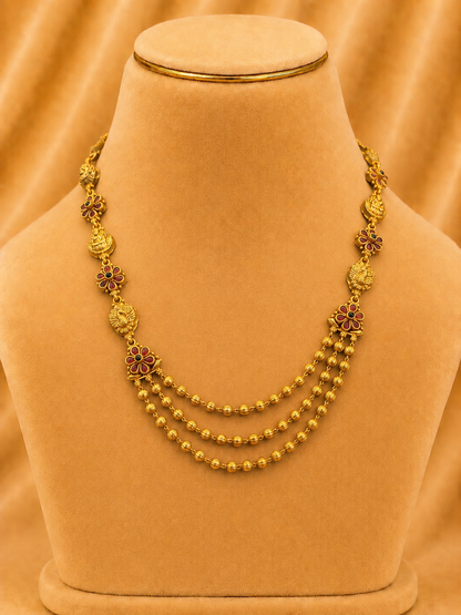 Beads Chain Fancy in 92.5 Silver Gold Polished(6777)