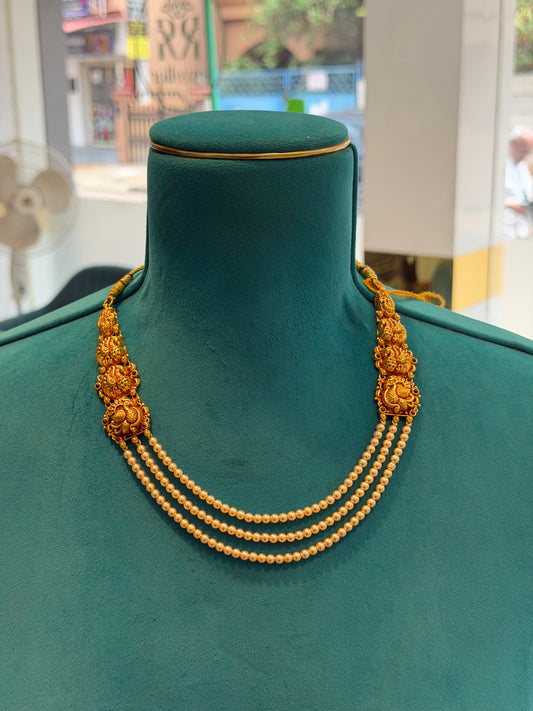 Beads Chain in 92.5 Silver Gold Polished (6735)