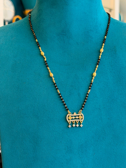 MANGALYA / MANGALSUTAR FANCY CHAIN 92.5 SILVER GOLD POLISHED (4586)