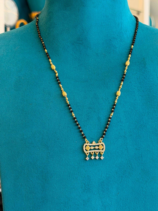 MANGALYA / MANGALSUTAR FANCY CHAIN 92.5 SILVER GOLD POLISHED (4586)