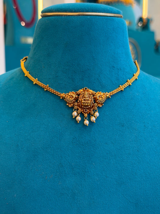 Short Necklace 92.5 Silver Gold Polish (9787)